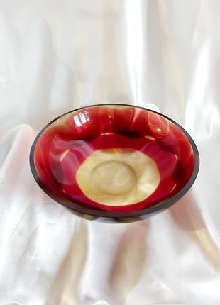 Винтажная салатница цветное стекло ссср