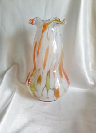 Винтажная ваза цветное стекло ссср