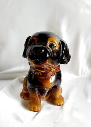 Статуэтка майолика собака ротвейлер