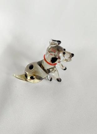 Статуэтка цветное стекло собака далматинец