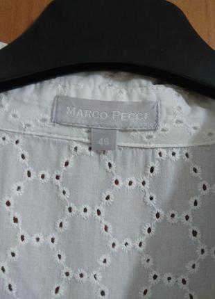 Блузка marco pecci прошва белая выбитая хлопковая