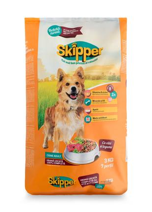 Сухий корм для собак SKIPPER яловичина та овочі 3 кг