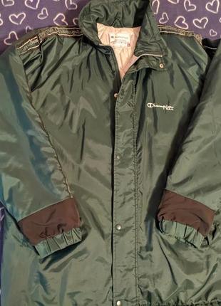 Мужская топовая куртка  демисезон champion оригинал, зелёная