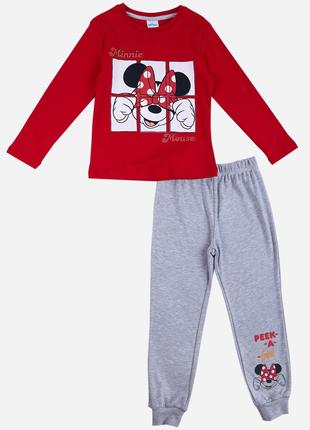 Спортивный костюм «Minnie Mouse, 98 см (3 года), серо-красный»...