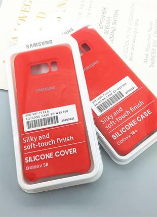 Силиконовый чехол для Samsung Galaxy S8 Plus Красный микрофибр...