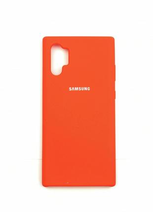 Силиконовый чехол для Samsung Galaxy Note 10 Plus Оранжевый ми...