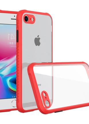 Противоударный чехол бампер для iPhone 6 6s красный прозрачный...