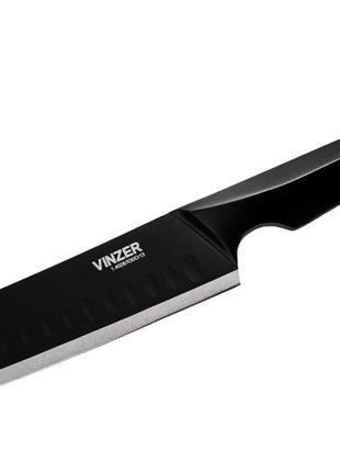 Ніж сантоку Santoku 17.8 см Vinzer Geometry Nero Line (89302)