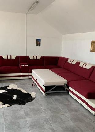 Большой мягкий уголок, стильный угловой диван