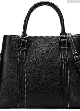 Классическая женская сумка в коже флотар Vintage 14861 Черная GG