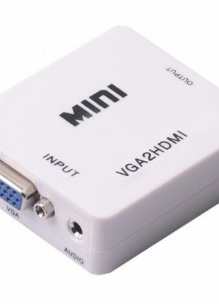 Конвертер переходник видеосигнала VGA to HDMI + аудио