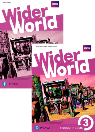 Підручник "Wider World 3" і зошит "Wider World 3".