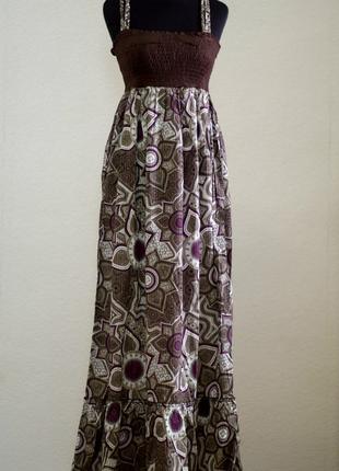 Длинное летнее платье сарафан . Индия Размер 38