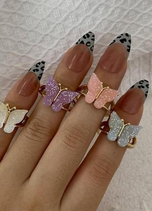 Шикарные кольца с бабочками, кольцо с кристальной бабочкой, ко...