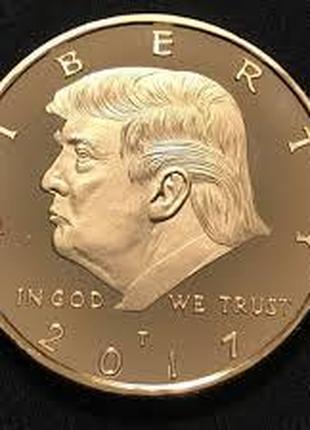 Памятная монета в кошелек Дональд Трамп позолоченный президент...