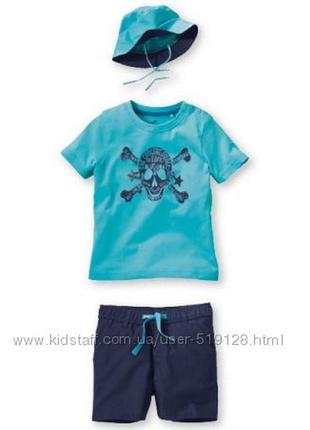 Комплект майка, шорты и панама для мальчишек 1-2 года lupilu