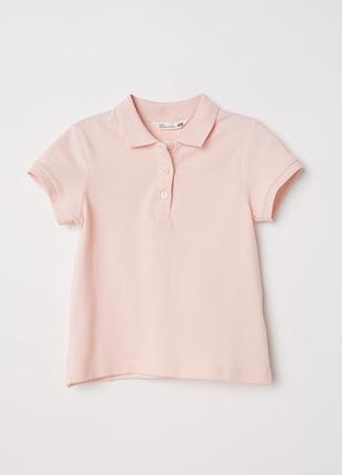 Рожеве поло на короткий рукав для дівчат 4-6 років від h&m швеція