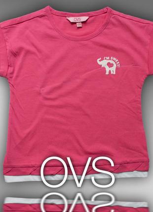 Модная футболка с принтом для девочки фирмы ovs 4-5 лет