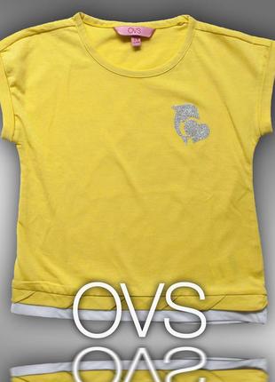 Модная футболка с принтом для девочки фирмы ovs 2-3 года