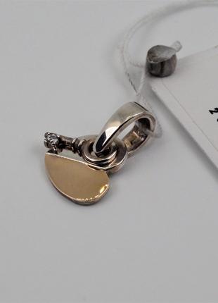 Кулон серебряный с золотой напайкой "Ключ от Сердца" 875/375 п...