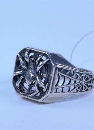 Перстень мужской "Паук", серебро 925 пробы.