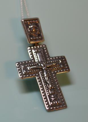 Кулон-крест с распятием серебро 925 пробы.