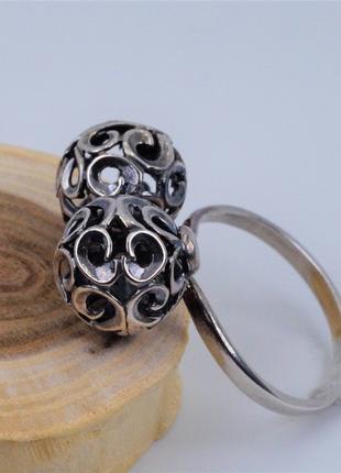 Кольцо серебряное ажурное "Поцелуйчик" 925 пробы.