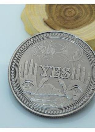 Сувенірна Монета "YES NO" (колір - платина).