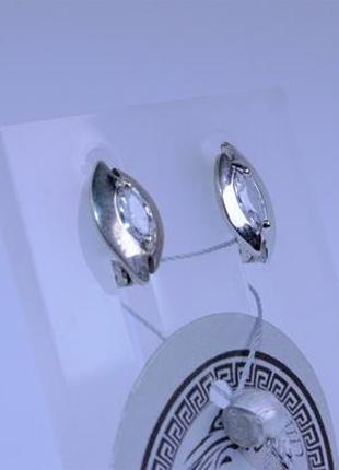 Серьги серебряные с цирконием 925 пробы.