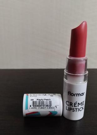 Кремова губна помада flormar creme lipstick 03 (playful peach/...