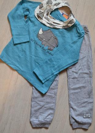 Модный набор мальчику реглан штаны бандана lupilu 86-92