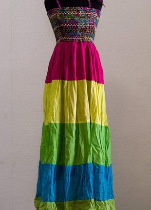 Длинное летнее платье сарафан . Раджастан. Индия Размер 38