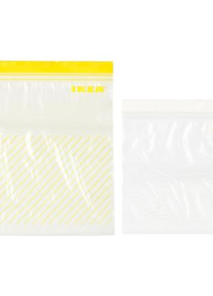 IKEA ISTAD (303.393.49) Пластиковый мешок, желтый/белый