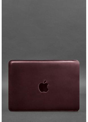 Шкіряний чохол для MacBook Air/Pro 13" Бордовий