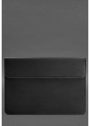 Шкіряний чохол-конверт на магнітах для MacBook Pro 15-16" Чорний