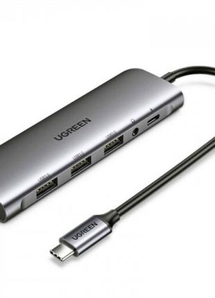 Многопортовый адаптер концентратор UGREEN 6-in-1 USB-C Hub wit...