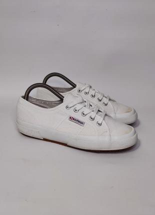 Superga белые текстильные кеды 24 см