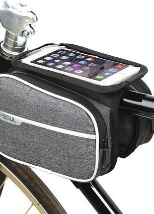 Велосумка на раму FR52G карман для телефона Touch Screen 7". С...