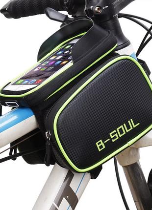 Велосумка на раму BN90-G карман для телефона Touch Screen 6.2"...
