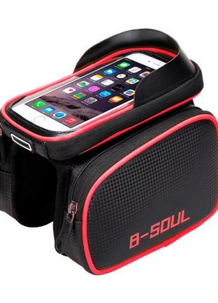 Велосумка на раму BN90-R карман для телефона Touch Screen 6.2"...