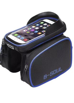 Велосумка на раму BN90-B карман для телефона Touch Screen 6.2"...