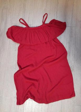 Платье красное для девочки сарафан туника