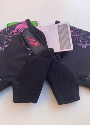 Велоперчатки X17 XGL-677 черно-розовые XS