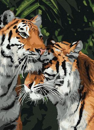 Картина по номерам 40×50 см. Тигриная любовь. Идейка КНО4301