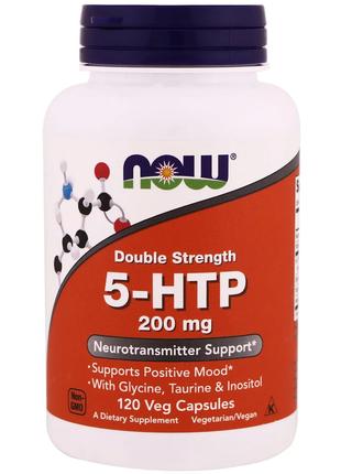 5-HTP (Гидрокситриптофан), Двойная Сила, 200 мг, Now Foods, 12...