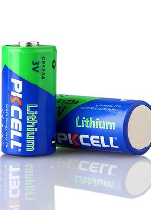 Батарейка PKCELL CR123A, CR123 - 3.0V Lithium battery (1 шт)