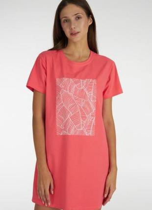 Жіноча бавовняна сорочка коралового кольору украіньского бренд...
