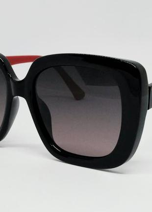 Gucci модні жіночі сонцезахисні окуляри чорні з червоними вста...