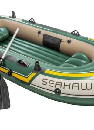 Трехместная надувная лодка Intex 68380 Seahawk 3 Set, 295 х 13...