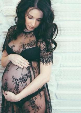 Кружевное платье/пеньюар для фотосессии беременным